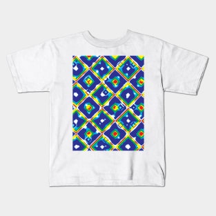 Abstract geometric shapes -blue Kids T-Shirt